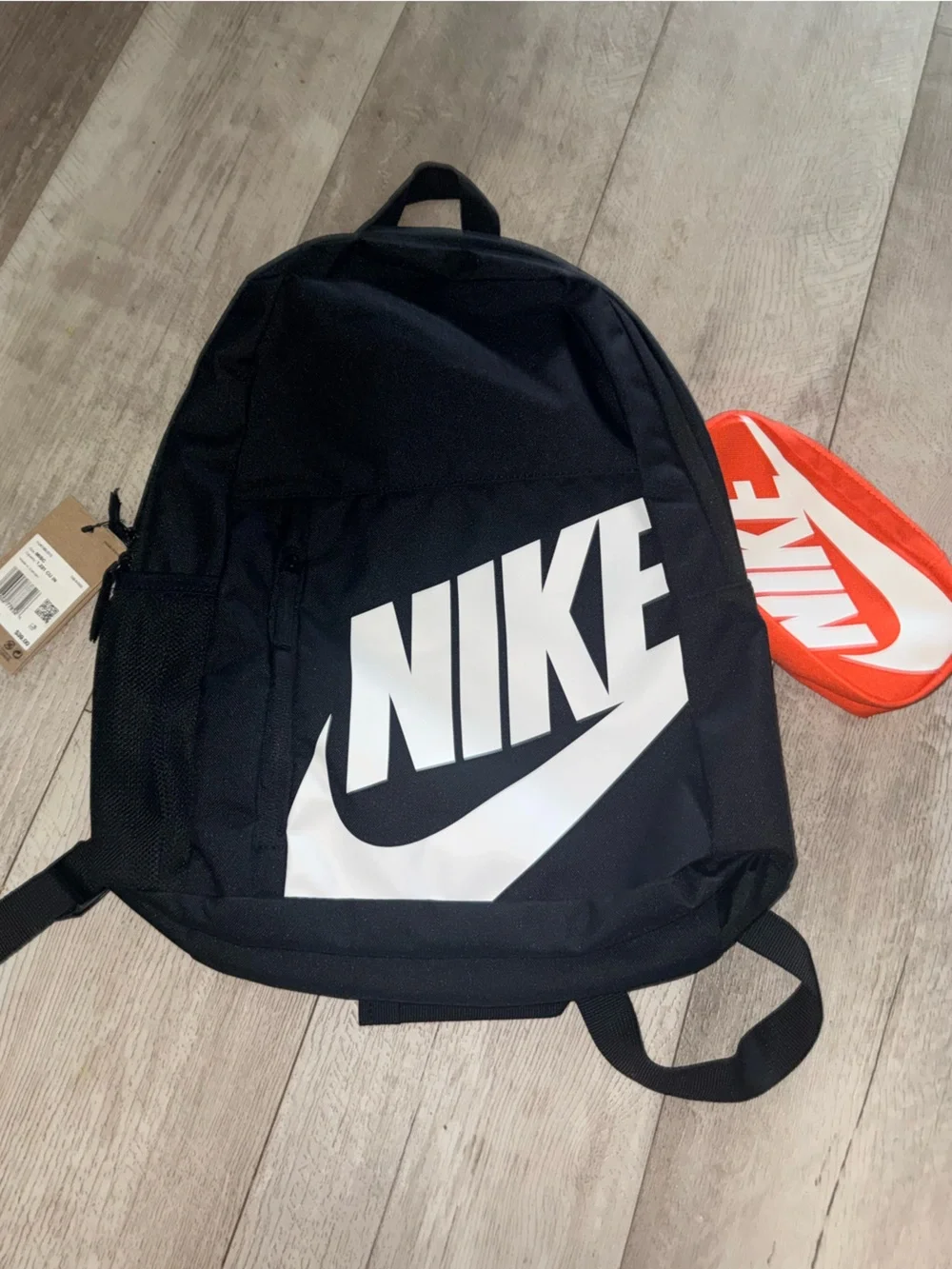 Nike Black Sling Backpack with White Logo